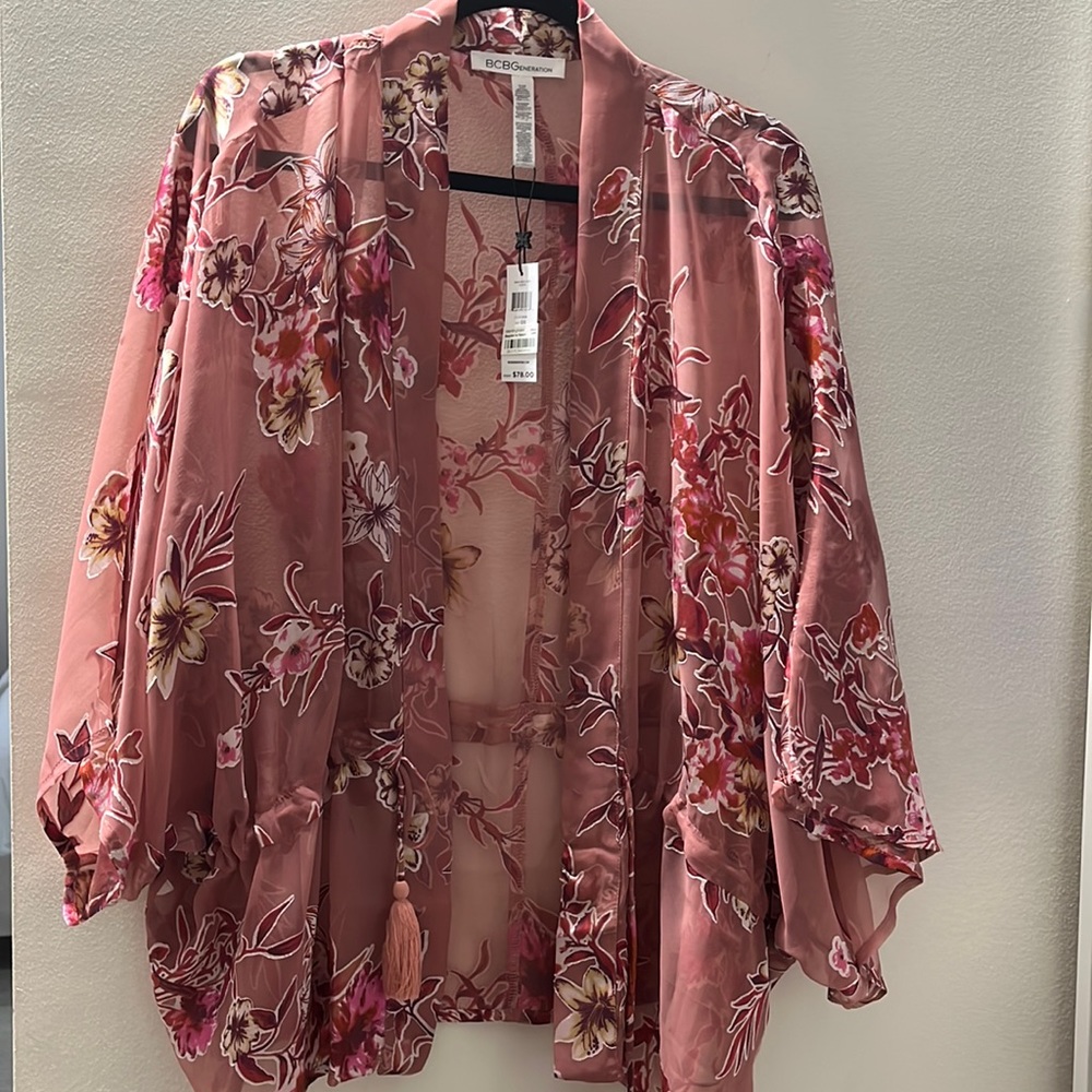 BCBG sheer pink top.